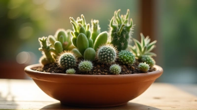 Desert Succulents Displayed In Terracotta Pot