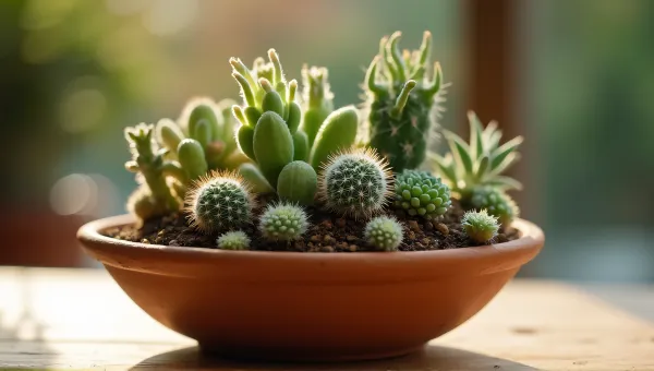 Desert Succulents Displayed In Terracotta Pot