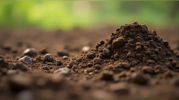 Detailed Soil Patterns On Earth Mound Close-Up