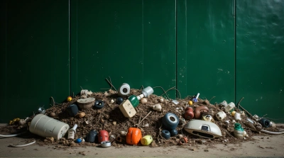 Discarded Items Heap With Textured Contrast
