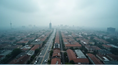 Downtown Aerial View Under Overcast Sky