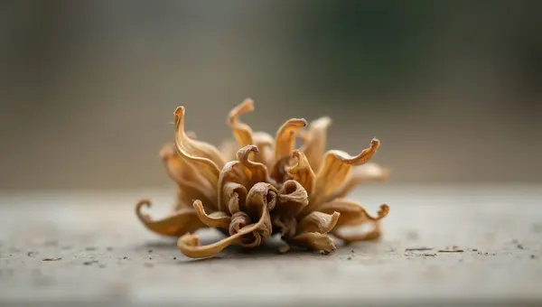 Dried Curled Leaves On Soft Surface Detail