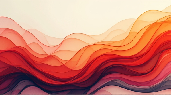 Swirling lines and overlapping shapes layered to create depth and dynamic movement