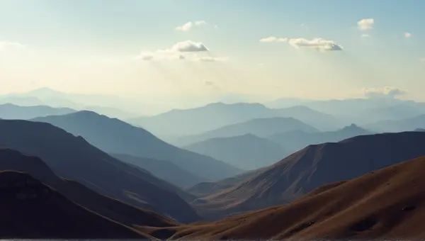Earthen Ridges Under Soft Bright Sky