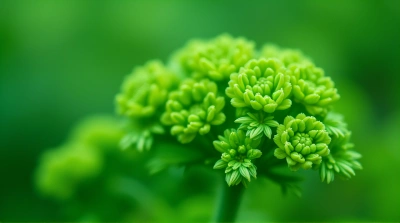 Emerald Foliage Clusters With Textured Cascades