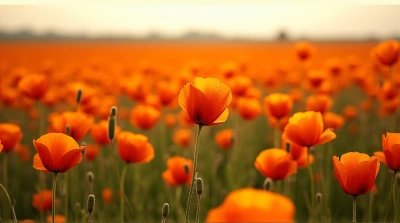 Endless Poppy Meadow With Gentle Breeze