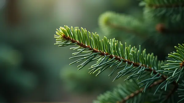 Evergreen Conifer Branch Texture Close-Up