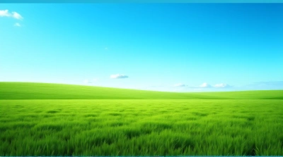 Expansive Lush Field Under Clear Sky