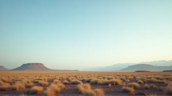 Expansive Open Terrain Under Vast Sky At Dusk
