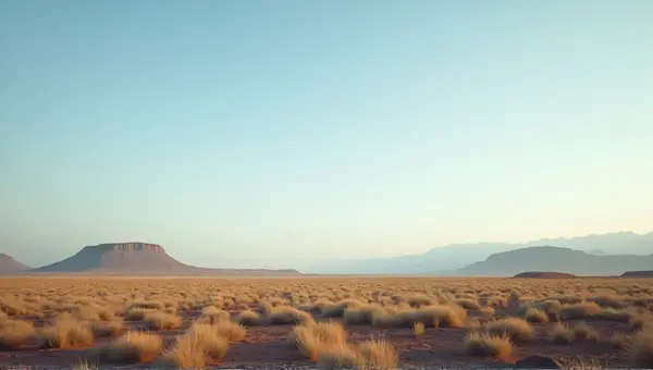 Expansive Open Terrain Under Vast Sky At Dusk
