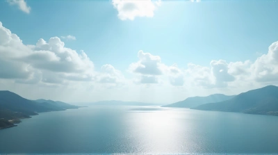 Expansive Shimmering Surface Under Vast Sky