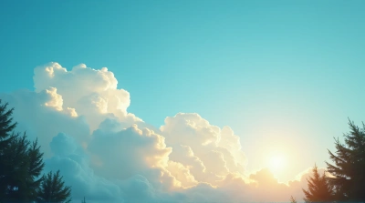 Expansive Sky With Fluffy Clouds And Silhouetted Trees