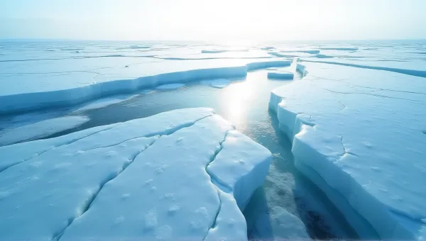 Expansive Transparent Ice With Intricate Patterns