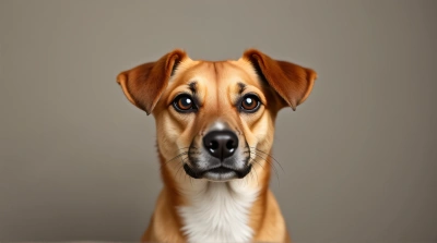 Focused Russet Dog Portrait With Sleek Fur