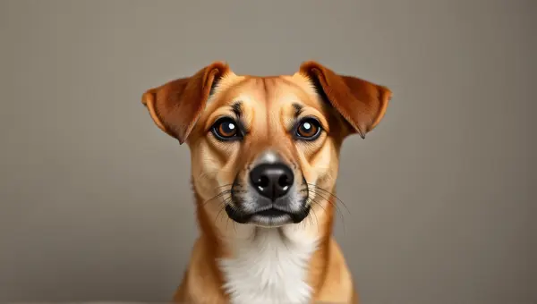 Focused Russet Dog Portrait With Sleek Fur