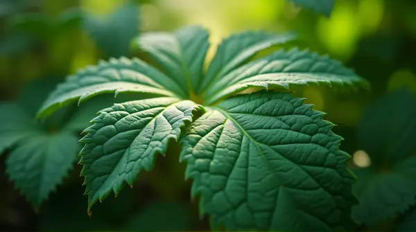 Close-up of foliage textures showing intricate patterns and natural contours with soft background bokeh.