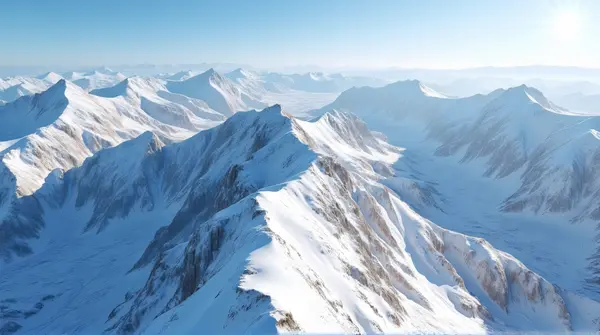 Frost-Covered Highland Terrain Under Clear Blue Sky