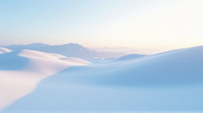 Frost Covered Ridges Under Clear Morning Sky
