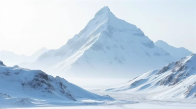 Frost Covered Summit With Textured Slopes