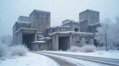 Frosted Concrete Structures Textured Close-Up