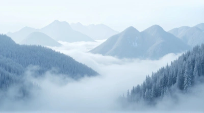 Frosted Ridges Covered In Misty Layers