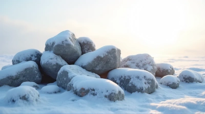 Frosted Stones Under Soft Pale Sky