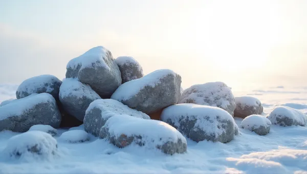 Frosted Stones Under Soft Pale Sky