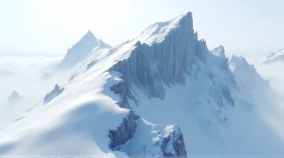 Frozen Alpine Summit With Jagged Cliffs And Ice