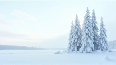 Frozen Forest Cluster Under Bright Sky