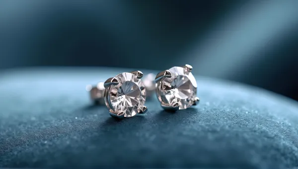 Gemstone Stud Earrings On Velvet Surface