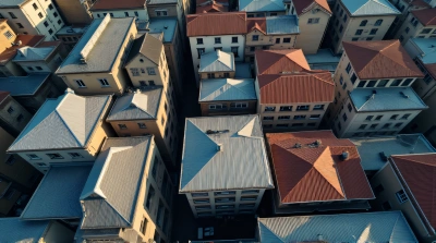 Geometric Patterns On Multi-Story Rooftops