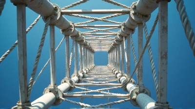 Geometric Patterns On Tower Structure With Sky