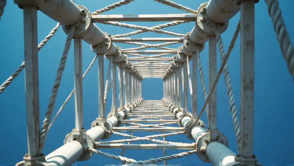Geometric Patterns On Tower Structure With Sky