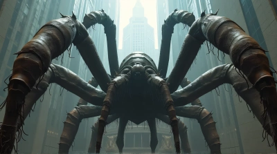 Giant Spider Sculpture On Tall Structure