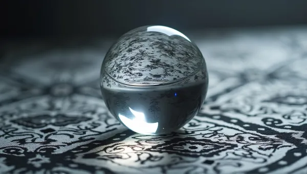 Glass Sphere On Patterned Textile With Reflections