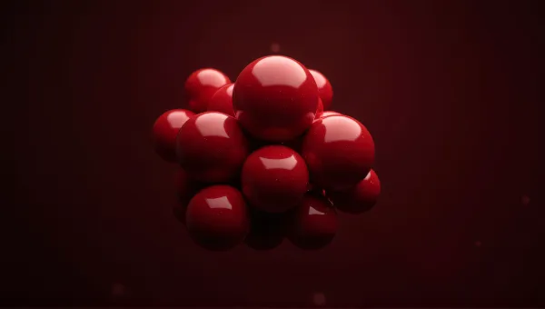 Glossy Crimson Spheres With Dark Background
