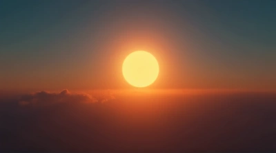 Glowing Amber Orb Casting Soft Light At Dusk