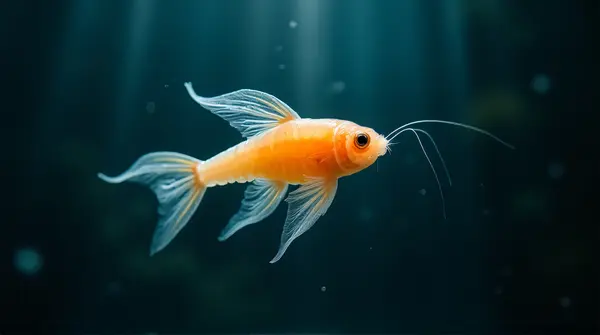 Glowing Aquatic Creature Close-Up In Dark Background