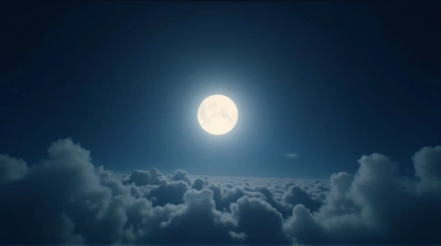Glowing Celestial Orb Against Indigo Sky