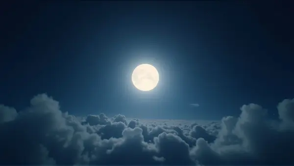 Glowing Celestial Orb Against Indigo Sky