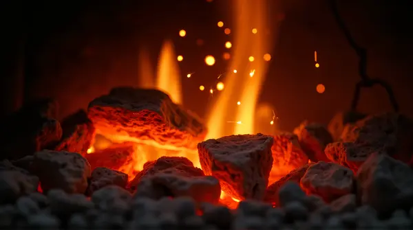 Glowing Orange Embers And Dynamic Sparks