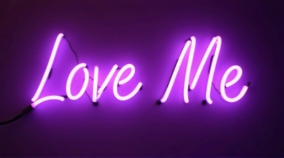 Glowing Purple Love Me Neon Sign Light