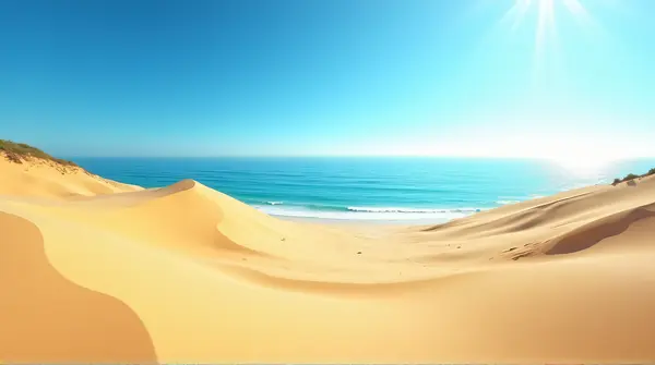 Golden Dunes Overlooking Clear Coastal Waters