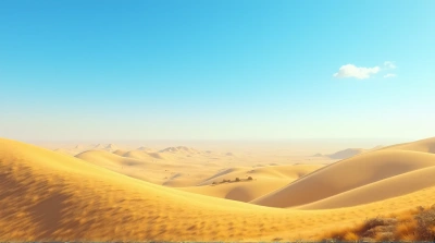 Golden Fields Under Clear Blue Sky Expansive View