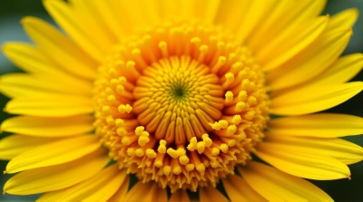 Golden Flower Head With Radiating Florets
