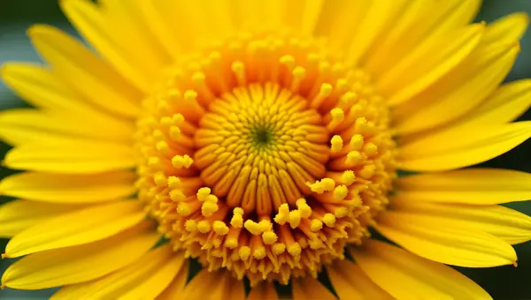 Golden Flower Head With Radiating Florets