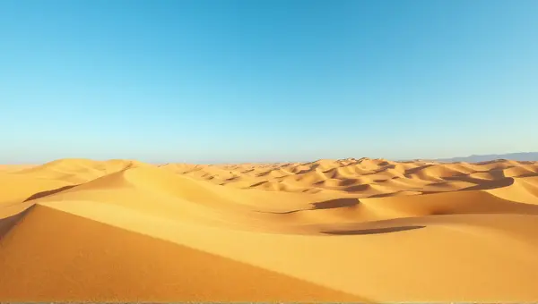 Golden Hills Under Clear Blue Sky Rolling Contours