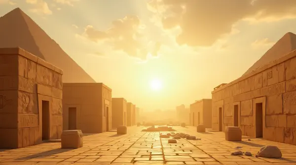 Golden Pyramid Structures With Ancient Hieroglyphs