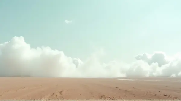 Grainy Earth Terrain Under Vapor Formations
