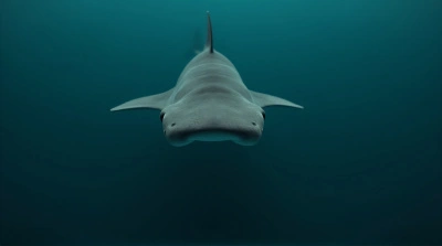 Gray Hammerhead Shark Gliding Through Deep Waters